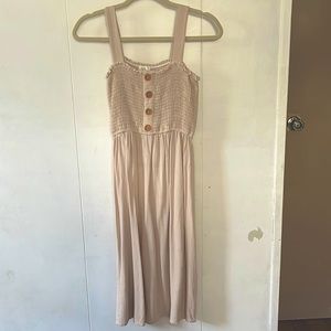 Ava James Medium Beige Knee Length Dress